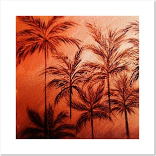 cooper orange palms Posters and Art